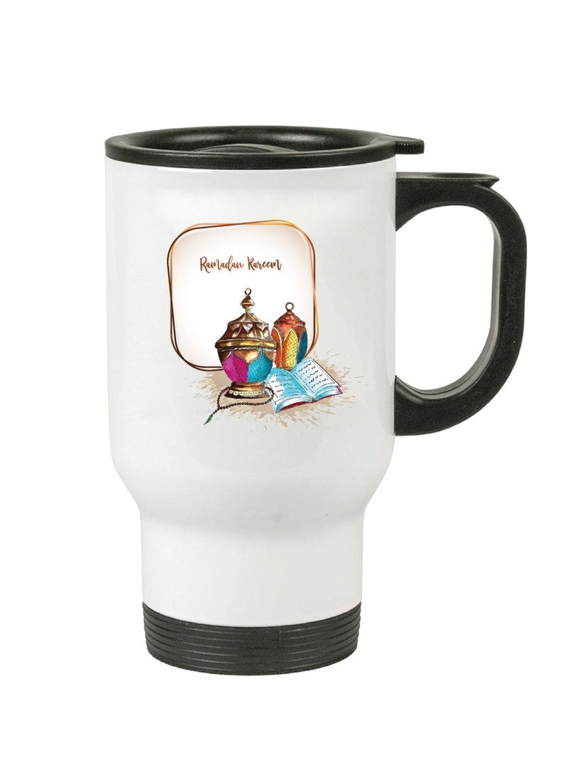 PRINTSHOP4ME - Ramadan Stainless Steel Travel Mug - Gift for Ramadan - Friends - Colleagues - Ramadan Coffee Mug for Hot or Cold Beverages - Image 1