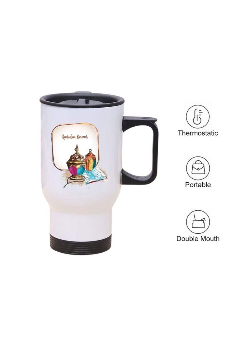 PRINTSHOP4ME - Ramadan Stainless Steel Travel Mug - Gift for Ramadan - Friends - Colleagues - Ramadan Coffee Mug for Hot or Cold Beverages - Image 1