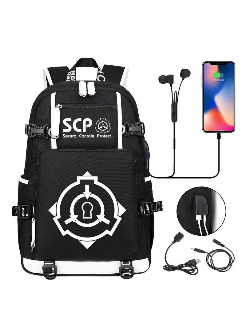 USB Print Youth Casual Travel Backpack