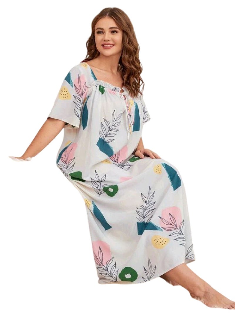 Generic - A distinctive summer jalabiya made of 100% cotton with delicate embroidery. It fits comfortably from sizes 60 to 120. - Image 1