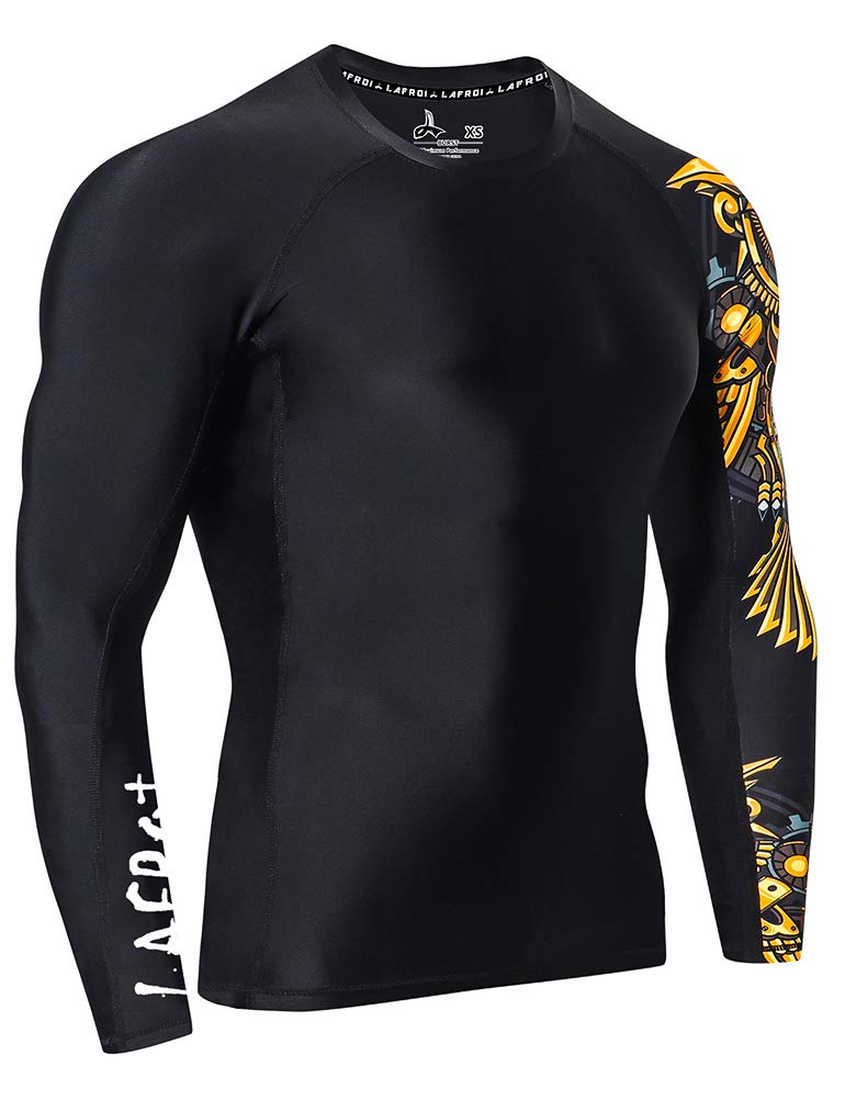 LAFROI Men's Long Sleeve UPF 50+ Baselayer Skins Performance Fit Compression Rash Guard-CLYYB Asym Time Manager Size LG - Image 3