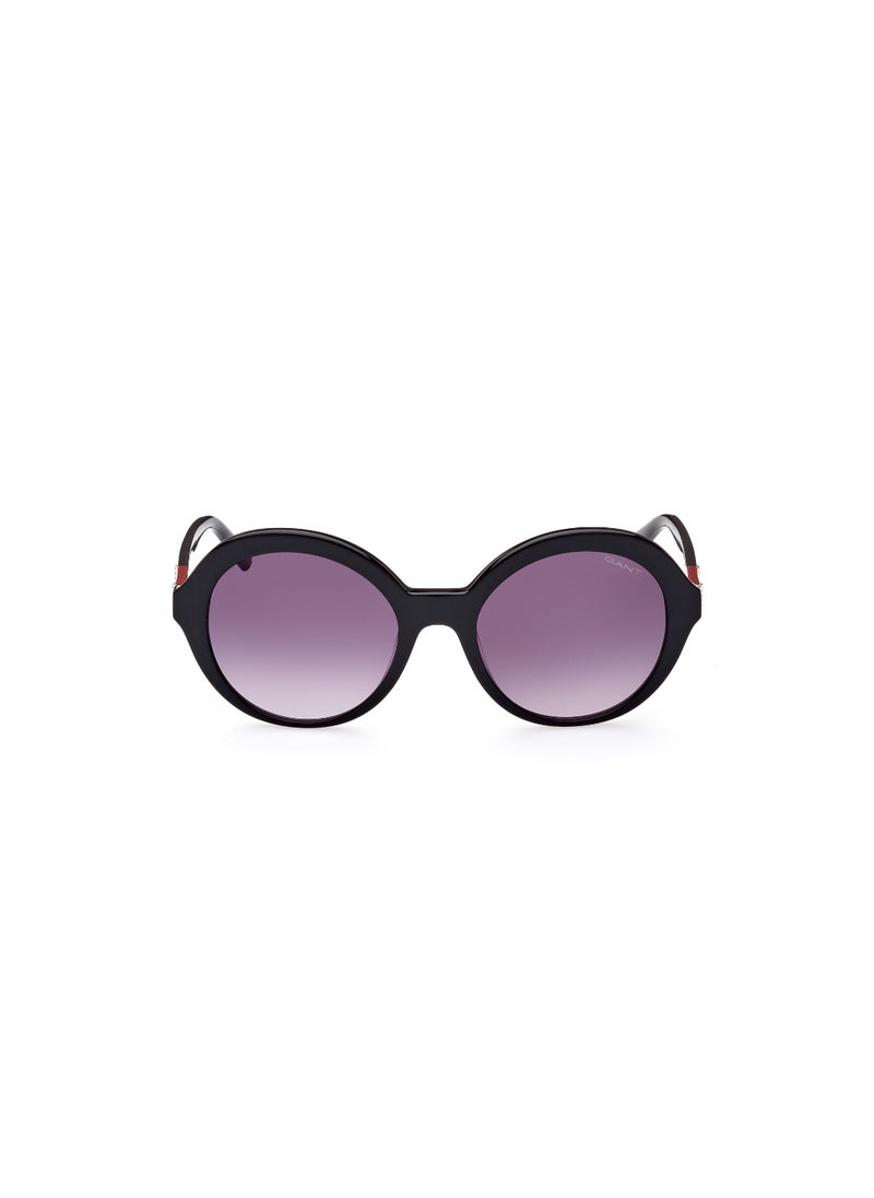 GANT Women's UV Protection Round Shape Acetate Sunglasses GA809401B55 - Lens Size: 55 Mm - Shiny Black  - Image 2