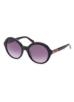 GANT Women's UV Protection Round Shape Acetate Sunglasses GA809401B55 - Lens Size: 55 Mm - Shiny Black  - Image 1
