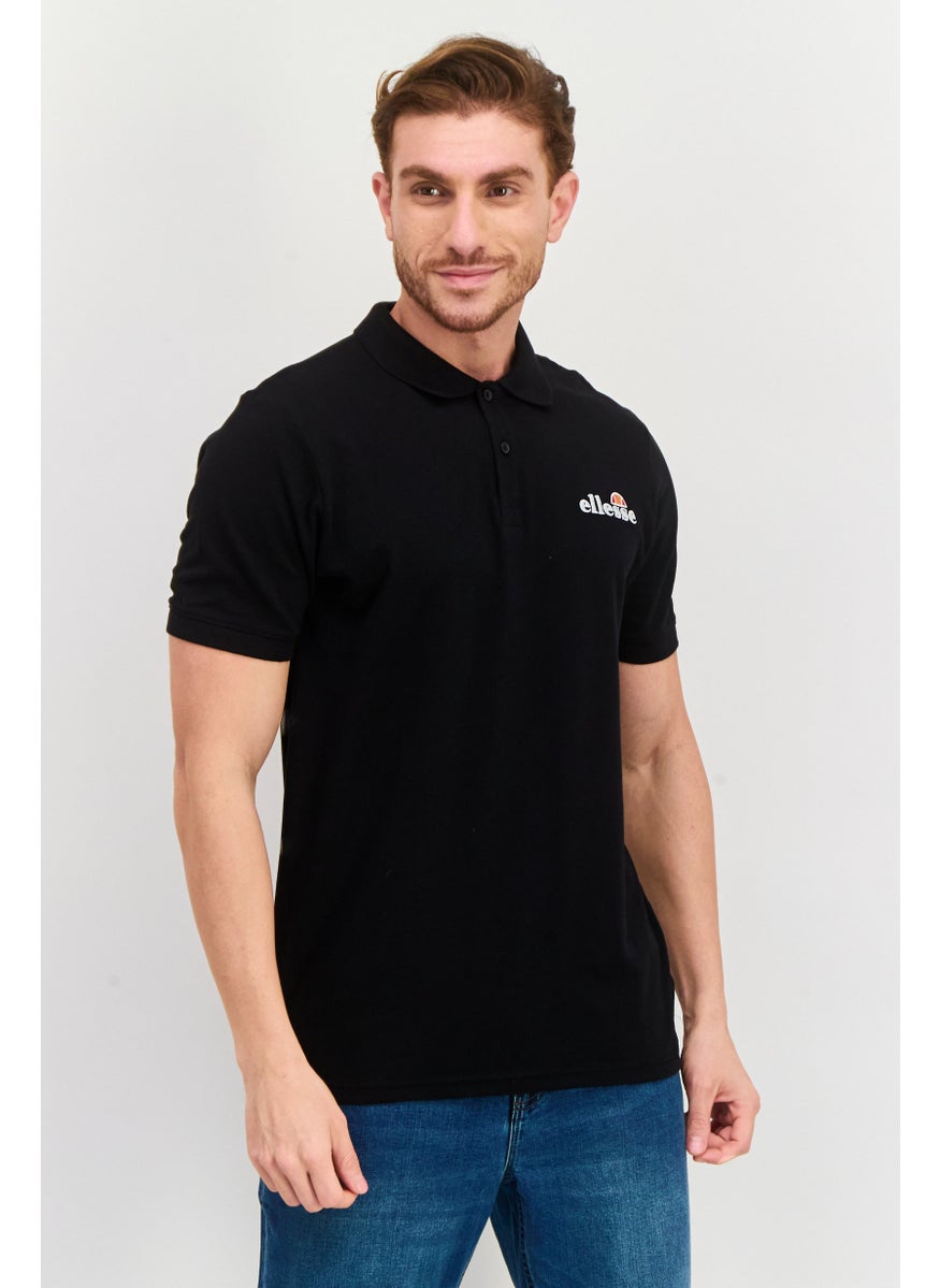 Ellesse Men Regular Fit Embroidered Logo Short Sleeves Polo Shirt, Black  - Image 1