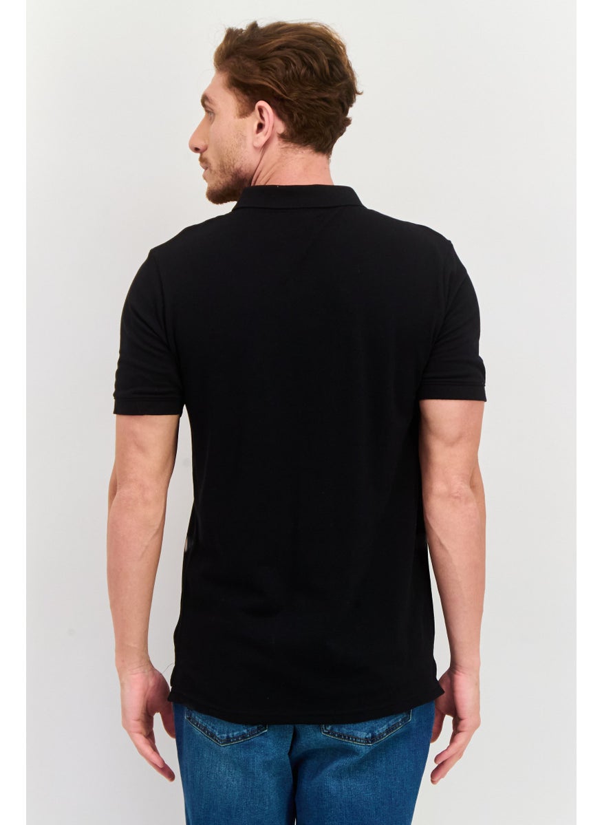 Ellesse Men Regular Fit Embroidered Logo Short Sleeves Polo Shirt, Black  - Image 3