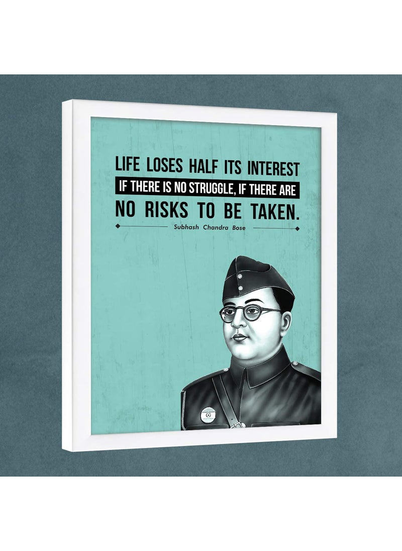Chaka Chaundh Chaka Chaundh Subhash Chandra Bose Poster Frame Photo motivational quotes frames poster with frame Subhash Chandra Bose Quotes Poster Inspirational Quotes wall framed Posters 136 X 106 Inches  - Image 1