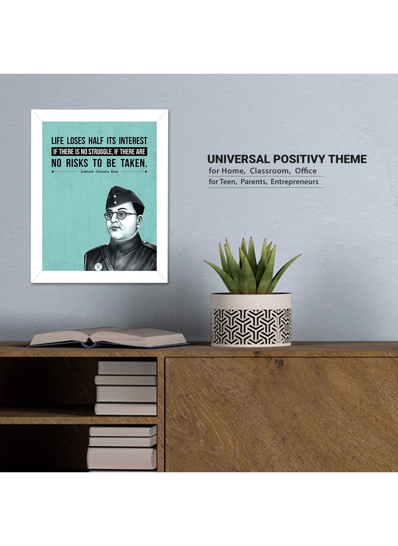 Chaka Chaundh Chaka Chaundh Subhash Chandra Bose Poster Frame Photo motivational quotes frames poster with frame Subhash Chandra Bose Quotes Poster Inspirational Quotes wall framed Posters 136 X 106 Inches  - Image 2