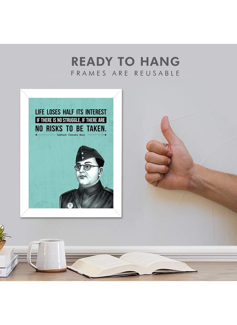 Chaka Chaundh Chaka Chaundh Subhash Chandra Bose Poster Frame Photo motivational quotes frames poster with frame Subhash Chandra Bose Quotes Poster Inspirational Quotes wall framed Posters 136 X 106 Inches  - Image 4