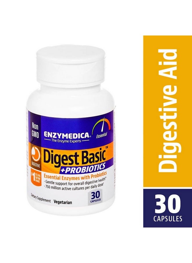 ENZYMEDICA - Digest Basic + Probiotics Essential Digestive Enzymes With Probiotics 30 Capsules Ffp - Image 1