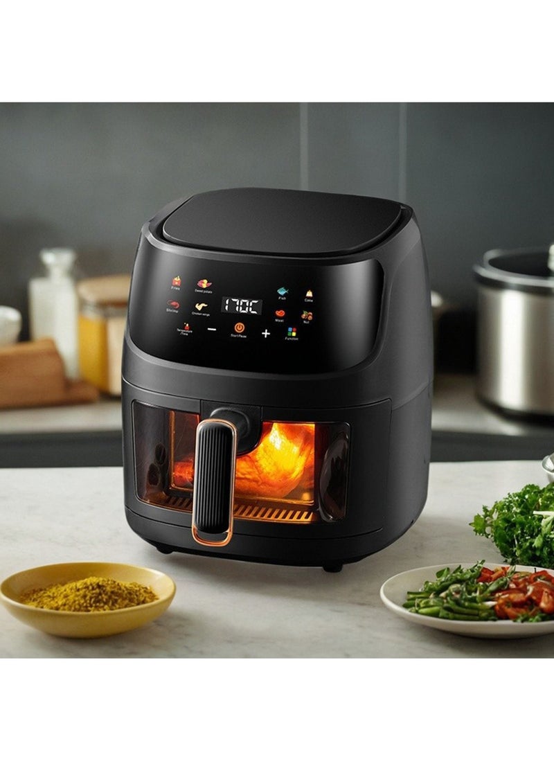 Arabest - Air Fryer,8 Liter Capacity,Multi-functional Cooking Function,Smart Touch Control,Precise Temperature Control,Suitable for Dessert/Fries/Chicken(Black) - Image 1