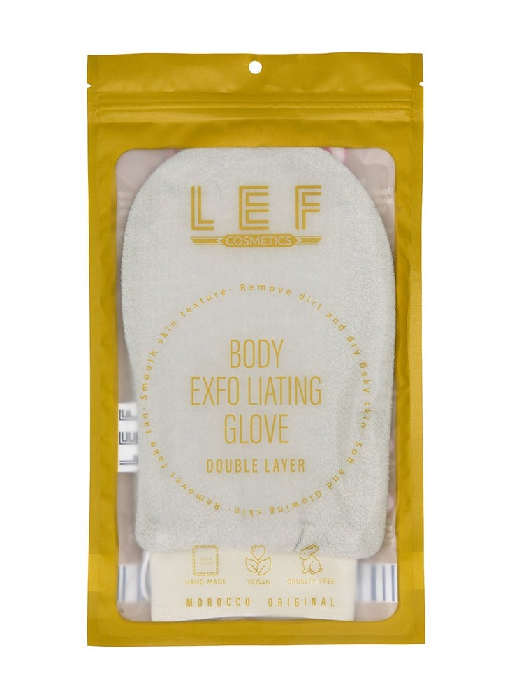 ليف القفاز الكوري لتقشير وإزالة الجلد الميت من الجسم ذو طبقه مزدوجه | GRAY - Image 2