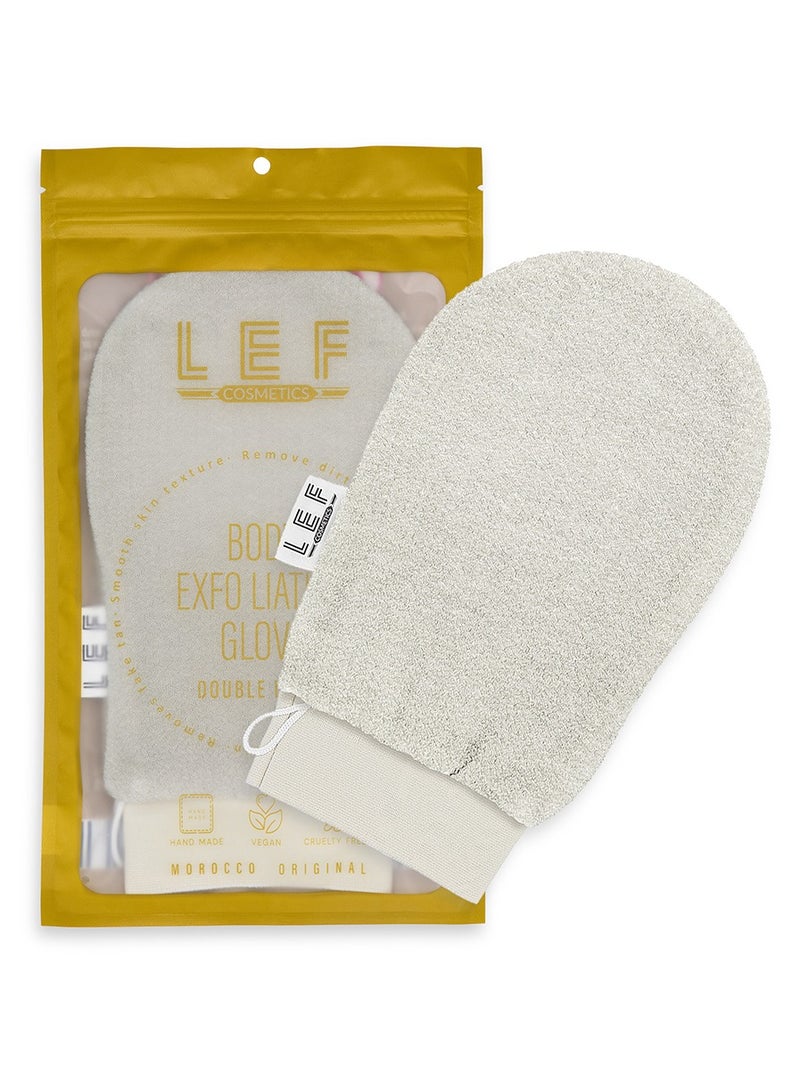 ليف القفاز الكوري لتقشير وإزالة الجلد الميت من الجسم ذو طبقه مزدوجه | GRAY - Image 1