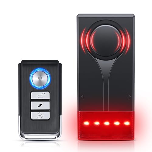 ELECTOP Car Anti-Theft Vibration Alarm, ELECTOP 108dB Automobile Vibration Sound & Light Alarm, Wireless Remote Car Alert Vehicle Security Alert System Automotive Warning Interior Safety Red Light - Image 1