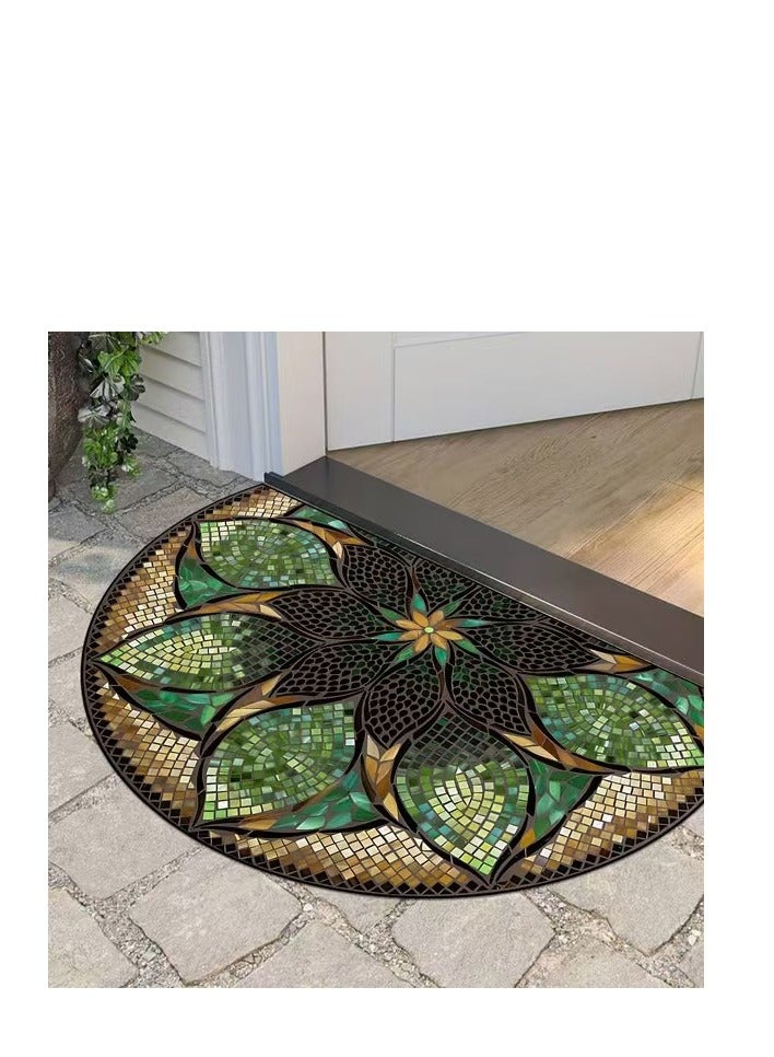 Half circular Door Mat Welcome Mat Front Door Mat Outdoor for Home Entrance Outdoor Mat for Outside Entry Way Doormat Entry Rugs - Image 1