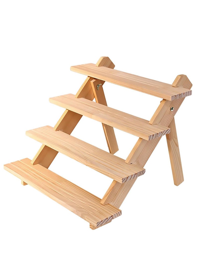 Relex 4 Tier Wooden Display Stand, Riser Cupcake, Table Display Stand for Vendors, Wooden Risers for Display Desserts, Best Gifts for Home Decoration and Cake Display for The Party  - Image 1