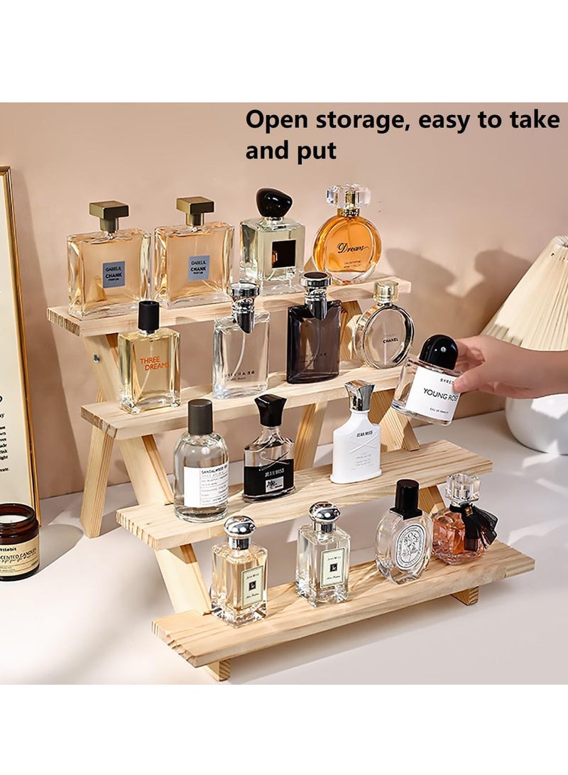 Relex 4 Tier Wooden Display Stand, Riser Cupcake, Table Display Stand for Vendors, Wooden Risers for Display Desserts, Best Gifts for Home Decoration and Cake Display for The Party  - Image 2