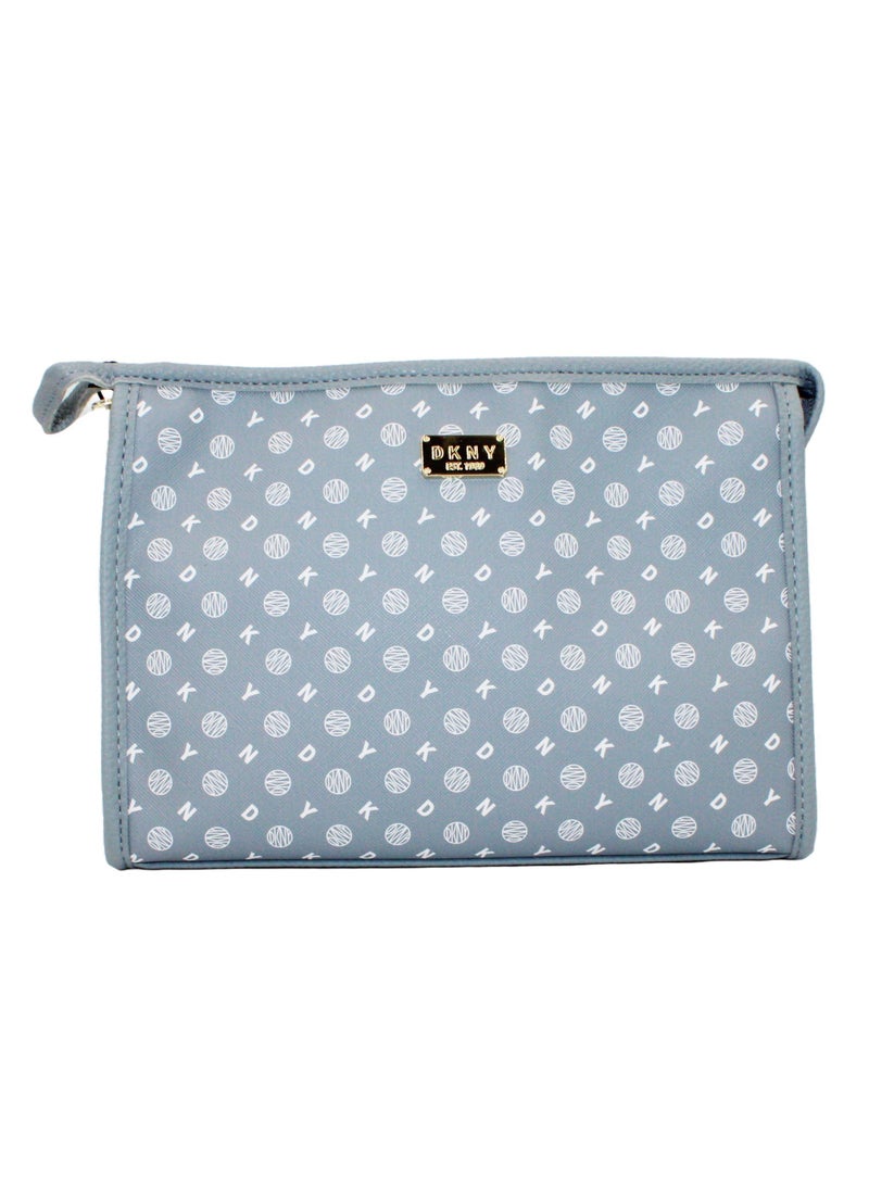 DKNY Legacy T Stand Cosmetic Bag, Travel Make up Bag Small, Small Waterproof and Lightweight Cosmetic Bag Storage Bag, Small Makeup Bag, Travel Toiletry Bag - Image 1