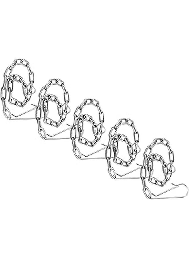 5pcs Stainless Steel Universal Toilet Flapper Chains Replacement Handle Lift Chains For Bathroom Repair Parts Silver - Image 1