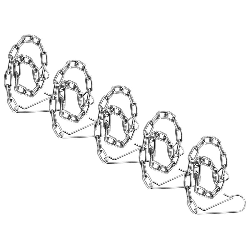 5pcs Stainless Steel Universal Toilet Flapper Chains Replacement Handle Lift Chains For Bathroom Repair Parts Silver - Image 2