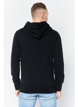 American Eagle Men Long Sleeves Brand Logo Hoodie, Black  - Image 2