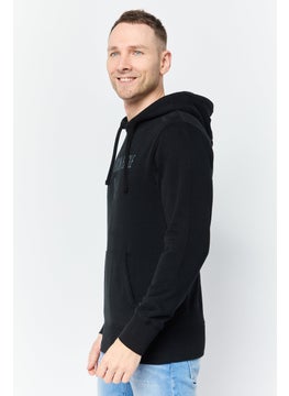 American Eagle Men Long Sleeves Brand Logo Hoodie, Black  - Image 4