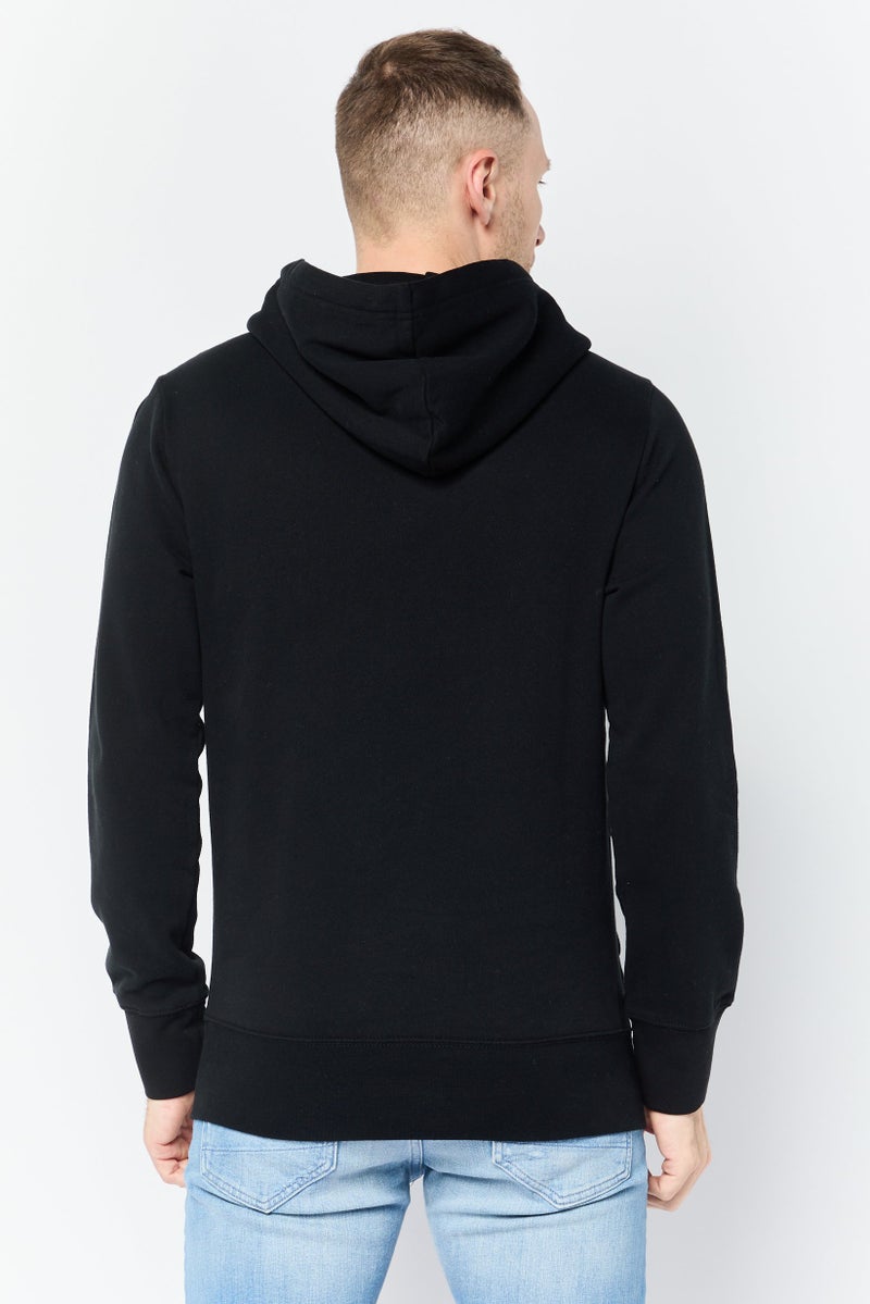 American Eagle Men Long Sleeves Brand Logo Hoodie, Black - Image 2