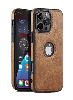 iPhone 16 Pro Max Leather Case Cover, Thin Flexible Soft Grip Luxury Retro Cover for Men, Vegan Leather Classic Anti Scratch Shockproof Phone Protective Case