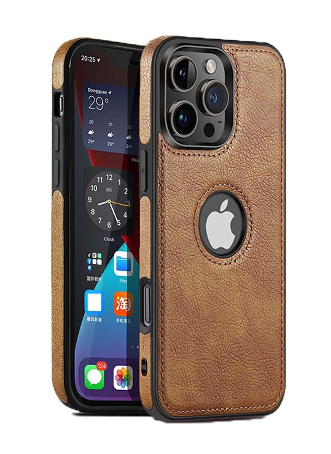 Generic - iPhone 16 Pro Max Leather Case Cover, Thin Flexible Soft Grip Luxury Retro Cover for Men, Vegan Leather Classic Anti Scratch Shockproof Phone Protective Case - Image 1