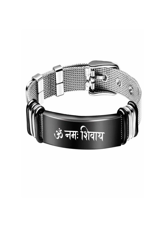 M Men Style Religious Om Namah Shivay Bracelets for Mens Women Genuine Bracelet Wristband Vintage Jewelry Friendship Couple Black SBr202571 - Image 1