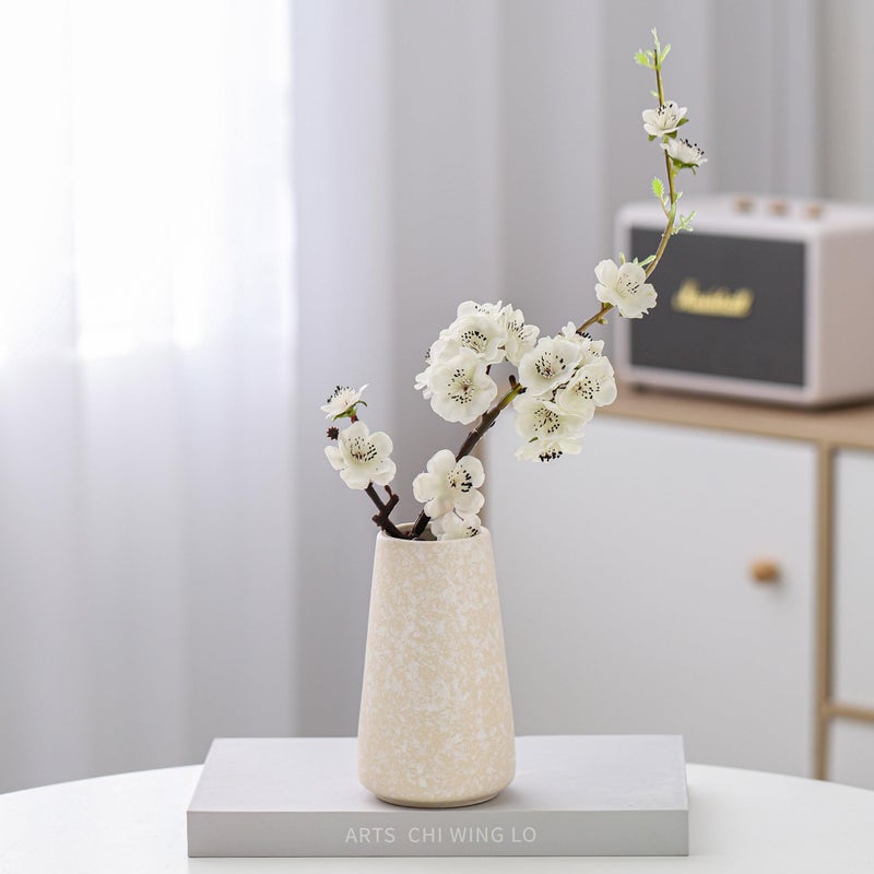 HUBUISH Ceramic Vase - Flower Vase Minimalism Style for Modern Table Shelf Home Decor  Fit for Fireplace Bedroom Kitchen Living Room Centerpieces Office Desk (Snowflake  Small) - Image 2