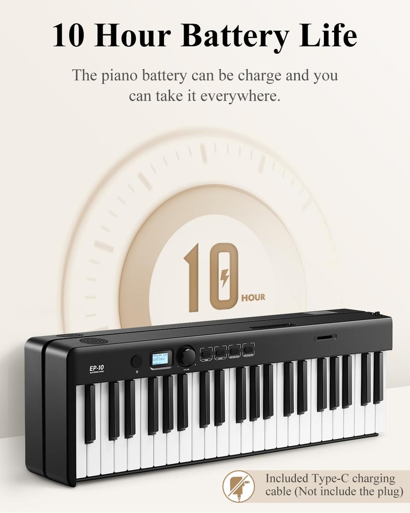 Eastar EP-10 Beginner Foldable Digital Piano 88 Key Full Size Semi Weighted Keyboard, Bluetooth Portable Electric Piano with Piano Bag - Image 4