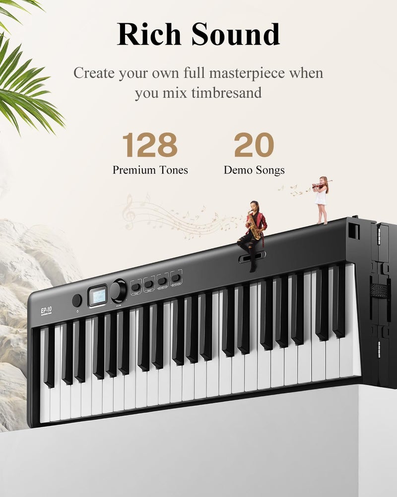 Eastar EP-10 Beginner Foldable Digital Piano 88 Key Full Size Semi Weighted Keyboard, Bluetooth Portable Electric Piano with Piano Bag - Image 3