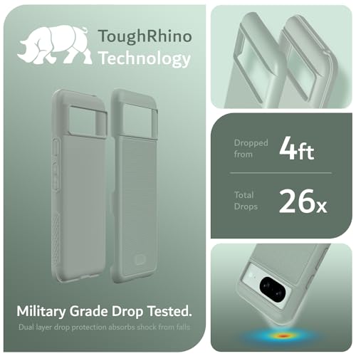 TUDIA MergeGrip [Military Grade] Google Pixel 8 Case (2023) - [Drop Tested] Dual Layer Shockproof Slim Rugged Tough Heavy Duty Protective Phone Cases Cover - Green Lily - Image 3
