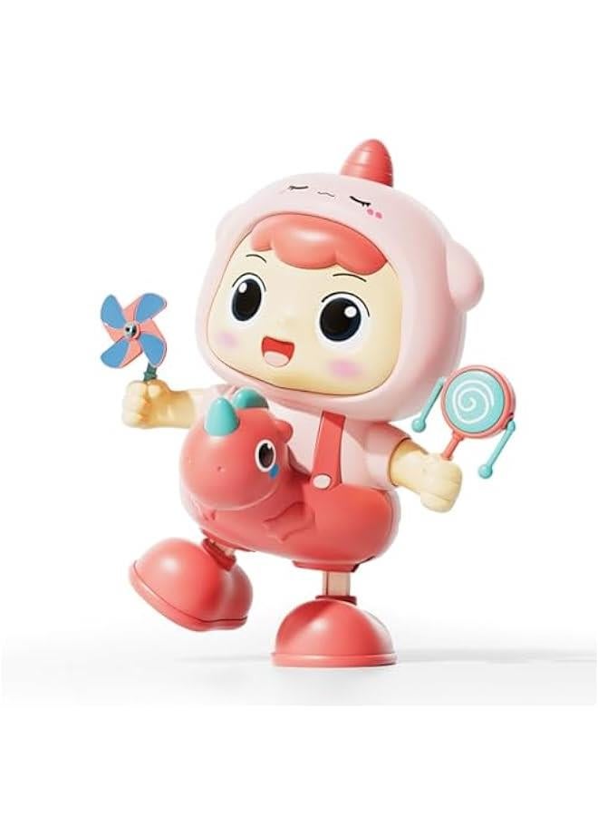 Dinosaur Musical Toy, Lovely Dancing Dinosaur Toy Baby Crawling Toy Robot Dancing Toy Dinosaur Music Toy for Boys and Girls with Dynamic Music| Legs Move Sideways| Body Twist (Girl) - Image 1