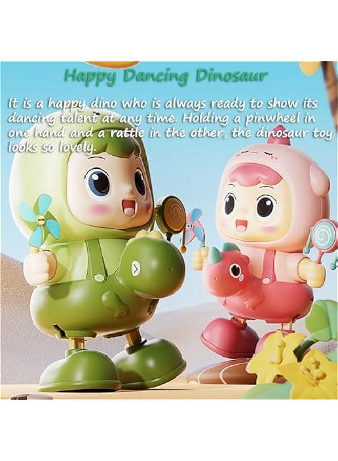 Dinosaur Musical Toy, Lovely Dancing Dinosaur Toy Baby Crawling Toy Robot Dancing Toy Dinosaur Music Toy for Boys and Girls with Dynamic Music| Legs Move Sideways| Body Twist (Girl) - Image 2