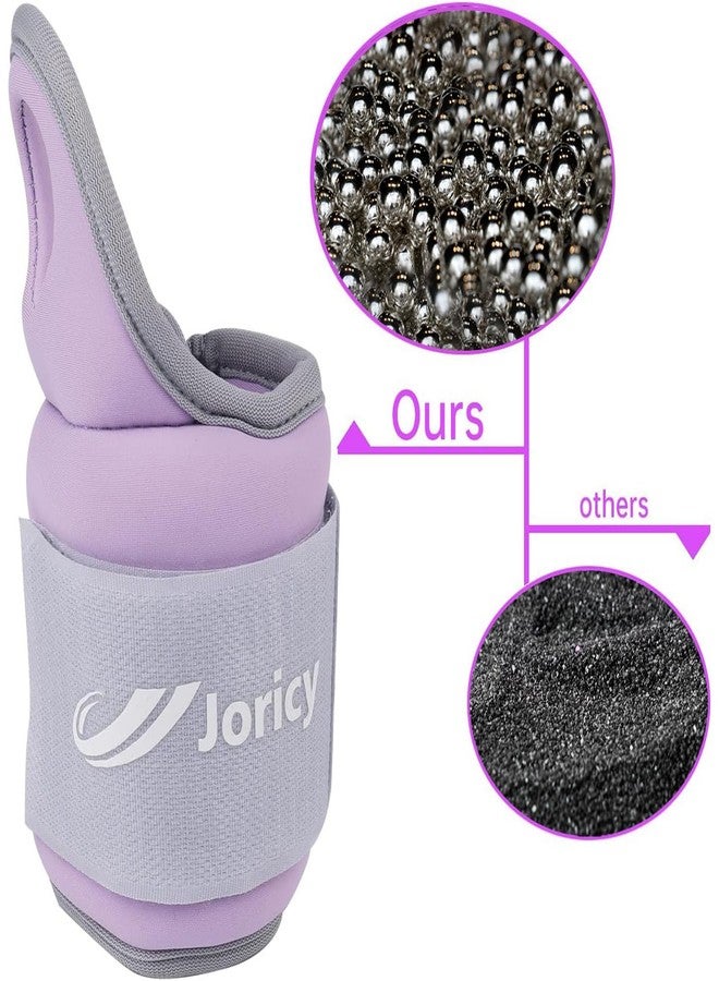 JORICY Wrist Weights with Thumb Loops Lock for Women Men 2LBS Pair (1 LB Each Weight) Arm Weight Weights Weighted Gloves for Walking Running Strength Cardio Exercises, Purple - Image 3