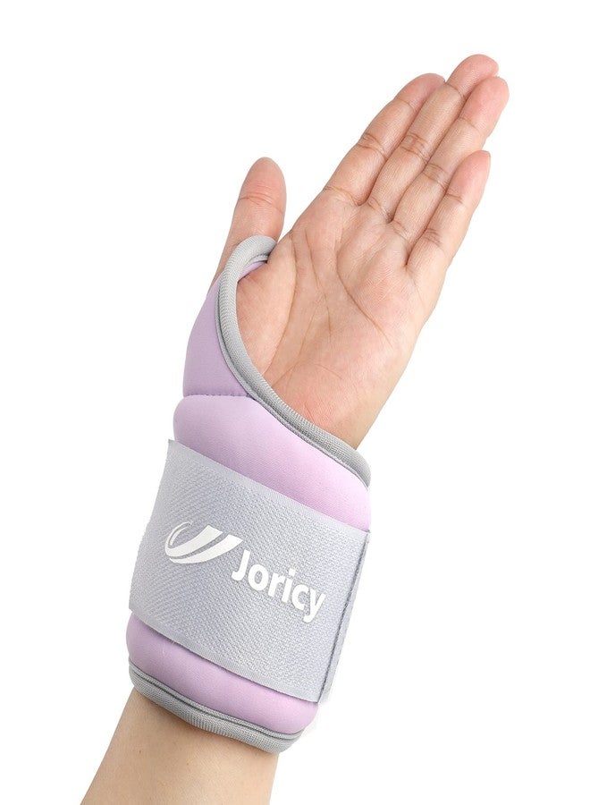 JORICY Wrist Weights with Thumb Loops Lock for Women Men 2LBS Pair (1 LB Each Weight) Arm Weight Weights Weighted Gloves for Walking Running Strength Cardio Exercises, Purple - Image 1