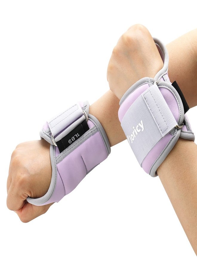 JORICY Wrist Weights with Thumb Loops Lock for Women Men 2LBS Pair (1 LB Each Weight) Arm Weight Weights Weighted Gloves for Walking Running Strength Cardio Exercises, Purple - Image 2