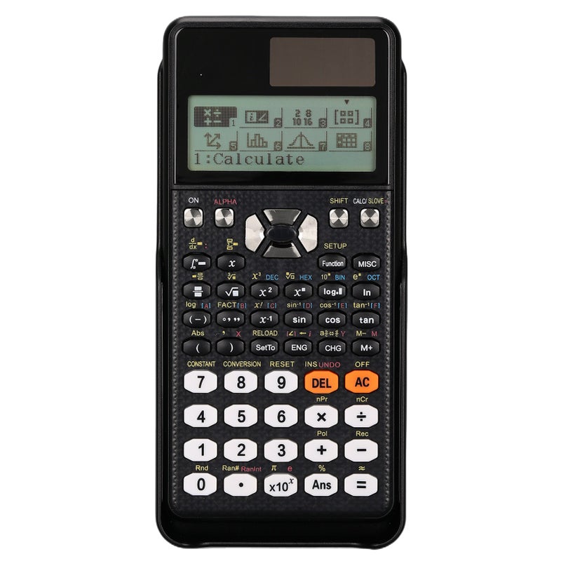 Scientific Calculators Math Calculator with 552 Function HD Dot Matrix Display (192*63) Dual Power Supply Ideal for Teachers College Students School Office Portable to Carry - Image 1