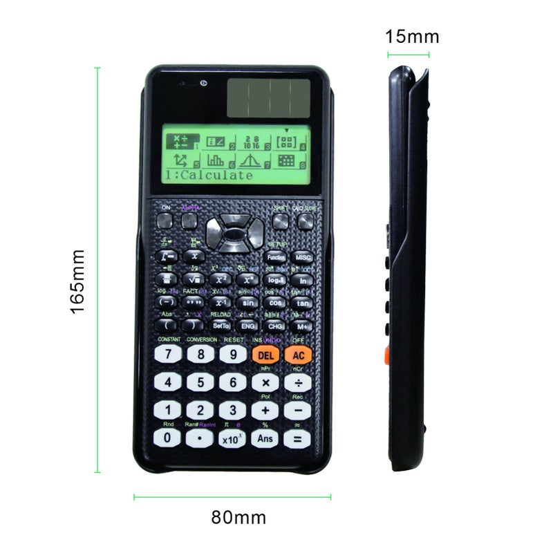Scientific Calculators Math Calculator with 552 Function HD Dot Matrix Display (192*63) Dual Power Supply Ideal for Teachers College Students School Office Portable to Carry - Image 4