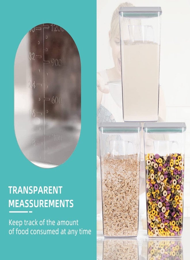 أنكو علبة حبوب أنكو محكمة الإغلاق، سعة 3300 مل لكل علبة، علب حبوب كبيرة مع مغارف، موزع علبة تخزين طعام مثالي للحبوب والدقيق والمعكرونة والأرز، لتنظيم المطبخ، سعة 3.5 لتر - Image 3