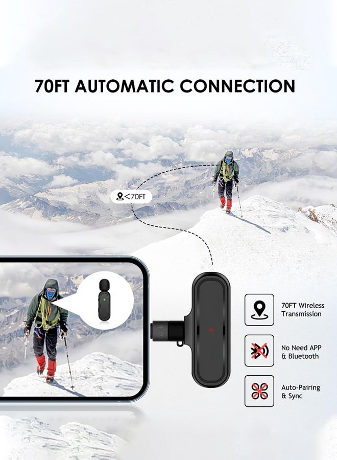 spa luxetique Wireless Lavalier Microphone with Charging Case Portable Video Recording Studio Rechargeable Mic Receiver Low Latency Interview (2 Lightning MIC)  - Image 4