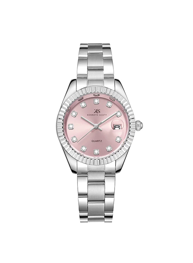 KENNETH SCOTT Women's Stainless Steel Analog Watch K23546-SBSP - 36 mm