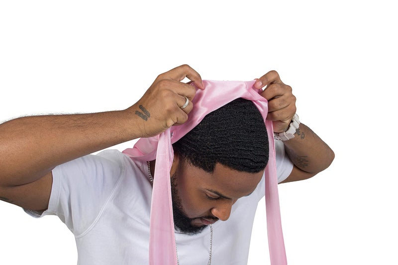 ForceWave 2 Pieces Silky Durag Pack for Men Women Waves, Premium Satin Deluxe Du-rag (Black Pink) - Image 2