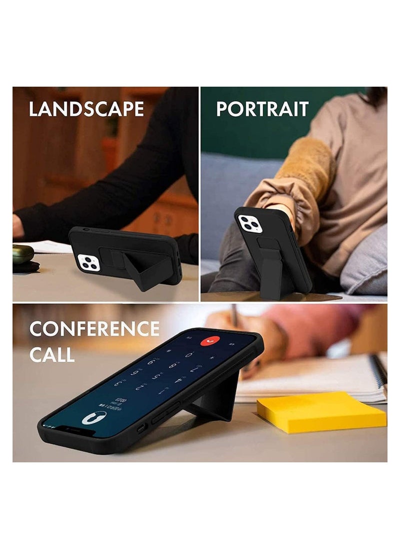 Case Cover Compatible with iPhone 15 Pro max Magnetic Car Mount Kickstand and holder, Premium Silicone Vertical and horizontal Hand Strap, and Grip with multi-stand  - Image 5