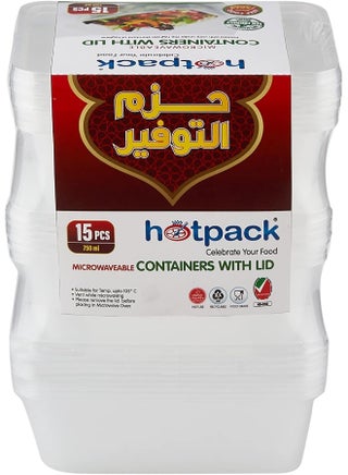 Hotpack Microwave Container 750ml X 3 Packets (15 Pieces) - view 4