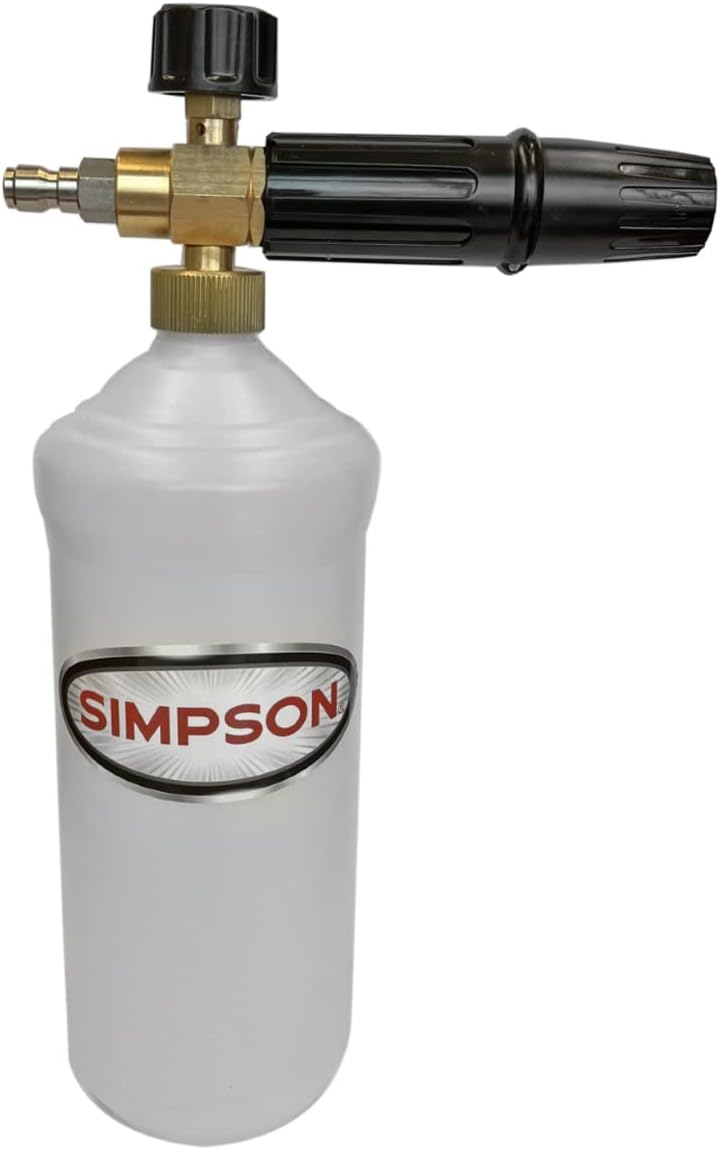 Simpson Cleaning 80271 Pressure Washer Foam Cannon with 1/4 Inch Quick Connector, 1 Liter, White - Image 1