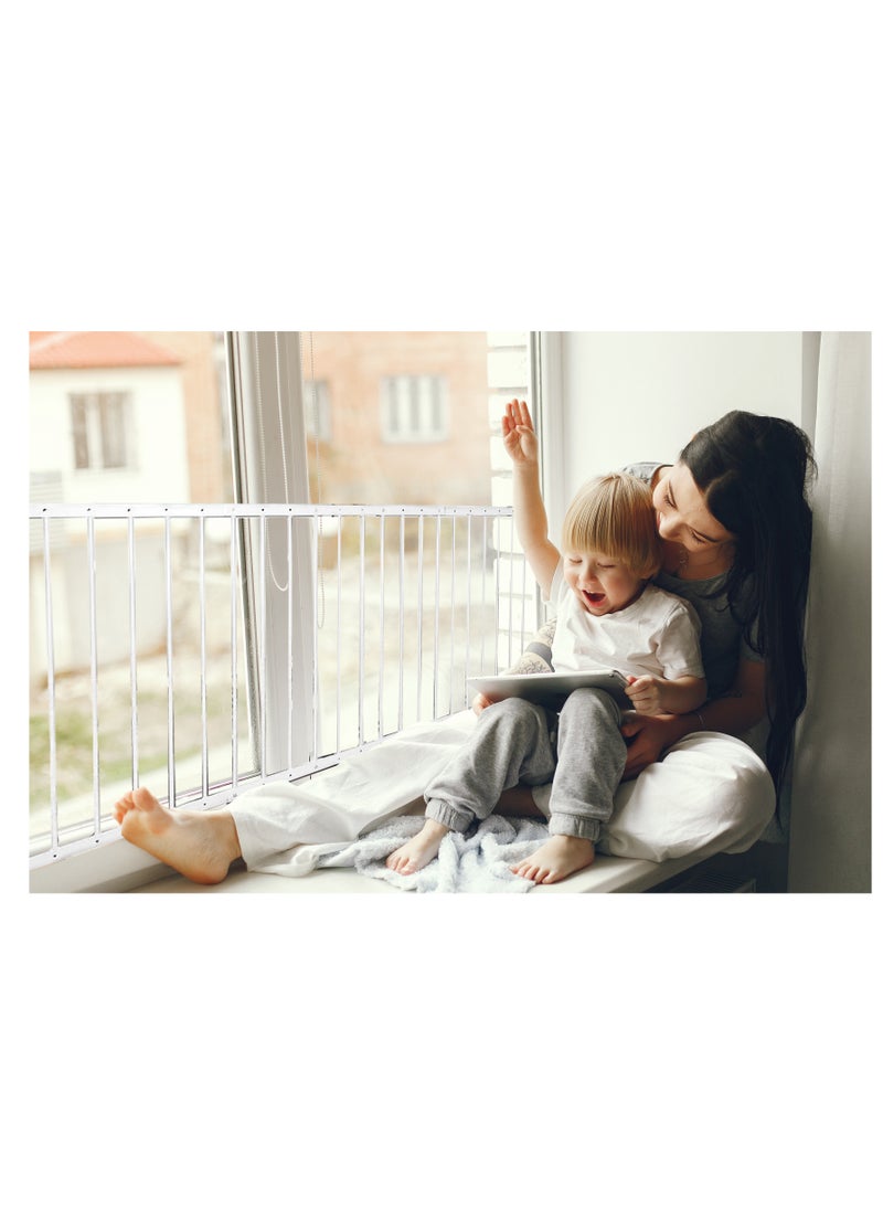 Kiddale - Window Vacuum Safety Gate for Babies & Kids Protection with No Drilling Required for The Window of Width Between 78cm to 140cm, Height: 50cm White - Image 1