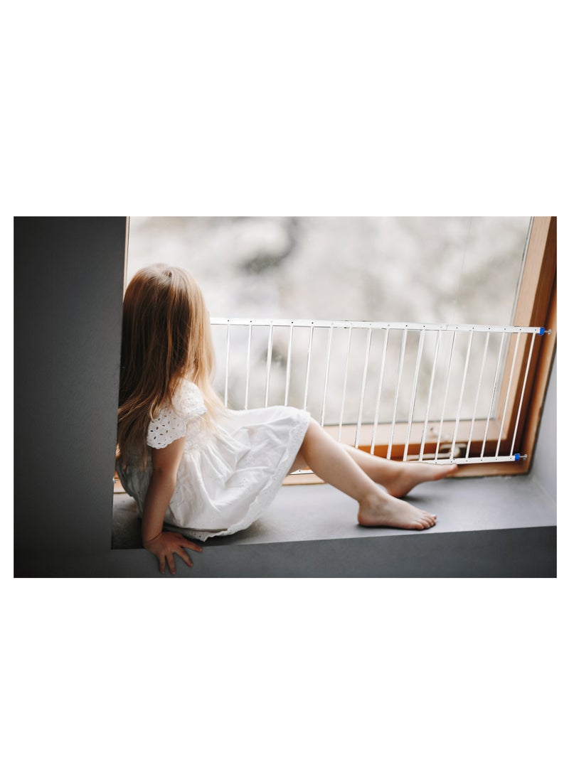 Kiddale - Window Vacuum Safety Gate for Babies & Kids Protection with No Drilling Required for The Window of Width Between 78cm to 140cm, Height: 50cm White - Image 1