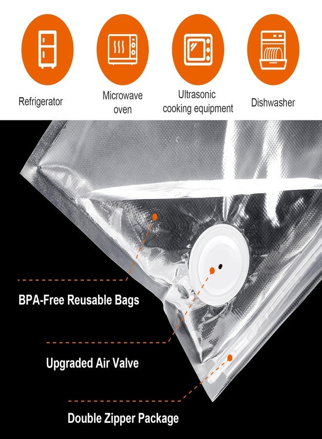 xozeooeu 60PCS Vacuum Sealer Bags for Food with Air Valve, Reusable BPA-Free Sous Vide Bags (30 Large 13.4x10.2" + 30 Small 8.6x8") - Image 3